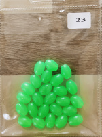 Бусины пластик зеленые №23