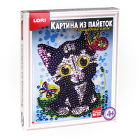 Картина из пайеток Мечтающий котёнок Ап-013