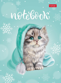 Записная книжка А6 64 л Милый котик клетка/линия 29775