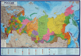 Карта России политико-административная 116*80 КН058