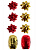 Набор для оформления подарков Золото и красный глянец 6 бантов + 2 ленты 5мм*10м БЛ-0387