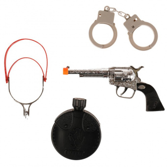 Набор Ковбоя пистолет кобура маска шпоры значок шерифа играем вместе 334813