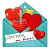 Открытка мини Конверт голубой с сердцами Для тебя от всего сердца 61.299.00