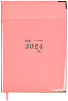 Ежедневник 2024г А6+ 128л ПВХ Розовый