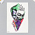 Татуировка на тело цветная Джокер-2 лица 14,8*21 см