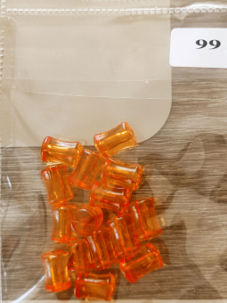 Бусины пластик оранж прозрачные №99