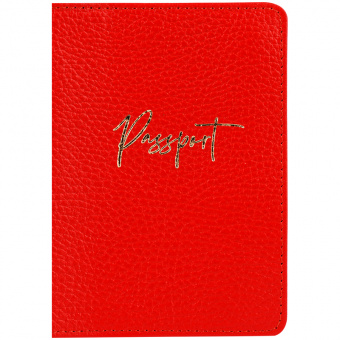 Обложка на паспорт Naples кожа красная тиснение фольгой