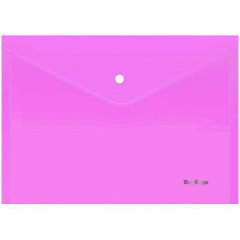 Папка-конверт А4 кнопка 180 мкр Розовая