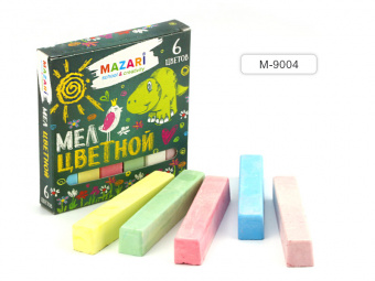Мел цветной набор 6цв квадратный Mazari