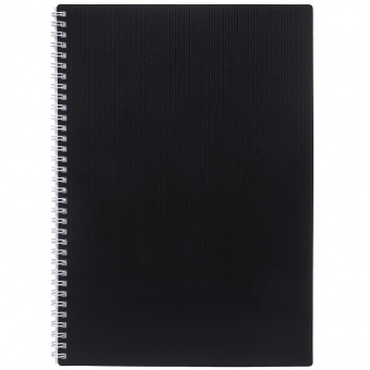 Тетр А4 80 л клет спираль Velvet Черная пластик обложка 01601