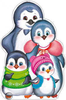 Плакат вырубка Семья пингвинов Ф11081