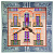 Алмазные часы 30*30 Дом с мезонином (холст на подрамнике, акриловые тразы, стик, клей, часовой мех)