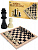 Шахматы деревянные поле 29 см фигуры пластик
