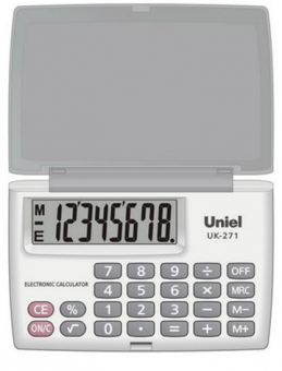 Калькулятор карман 8 разряд Uniel серый UK-271H серый