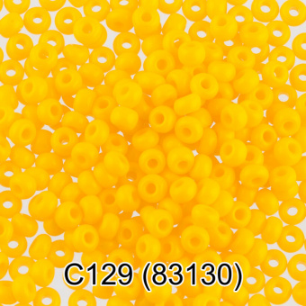 Бисер GAMMA 10/0 50 г 1-й сорт непрозрачный C129 ярко желтый