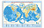 Карта мира Физическая полушария 101*69 см М1:37 млн ламинированная на рейках 3485