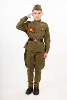 Костюм Солдат гимнастерка брюки пилотка ремень георгиевская лента размер 152-80 92510